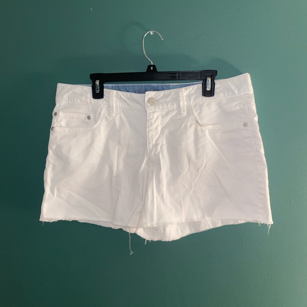 White denim shorts